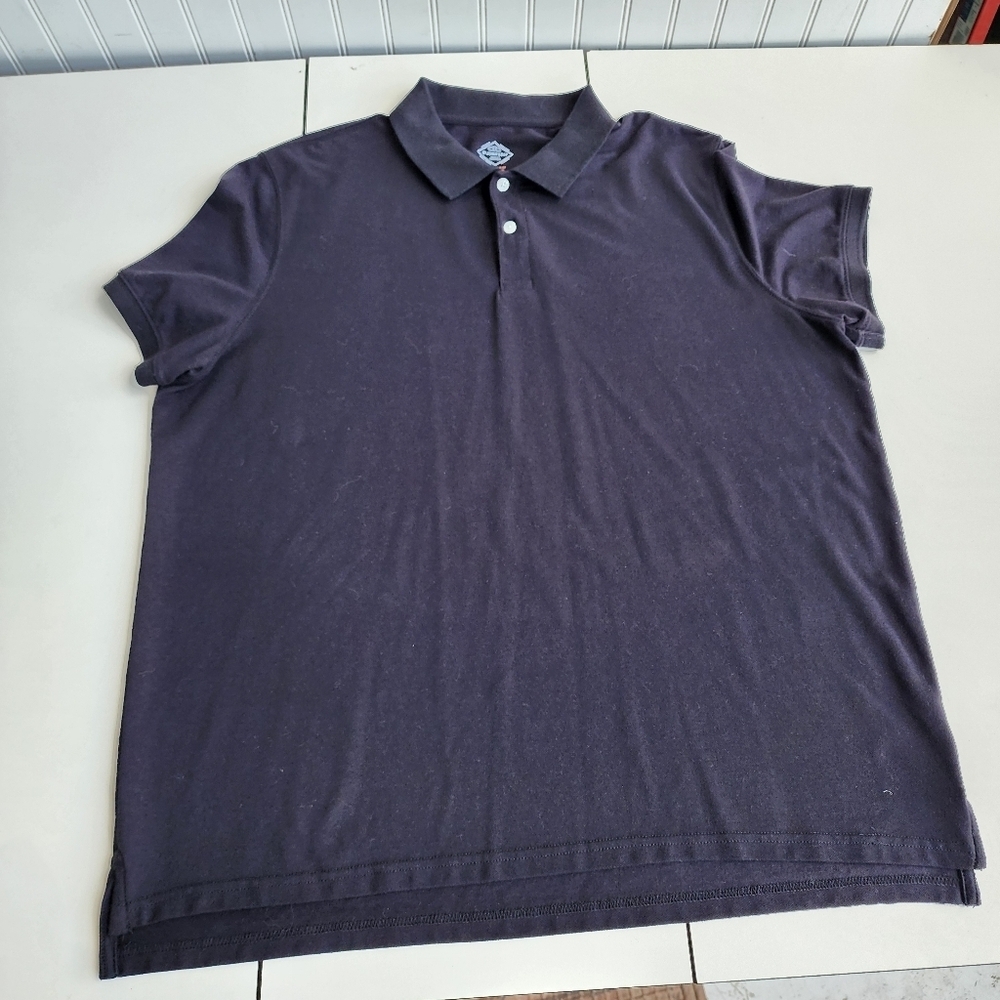 St Johns Bay Polo Shirt Men Black Comfort Flex Super Soft Stretch Easy Care XL
